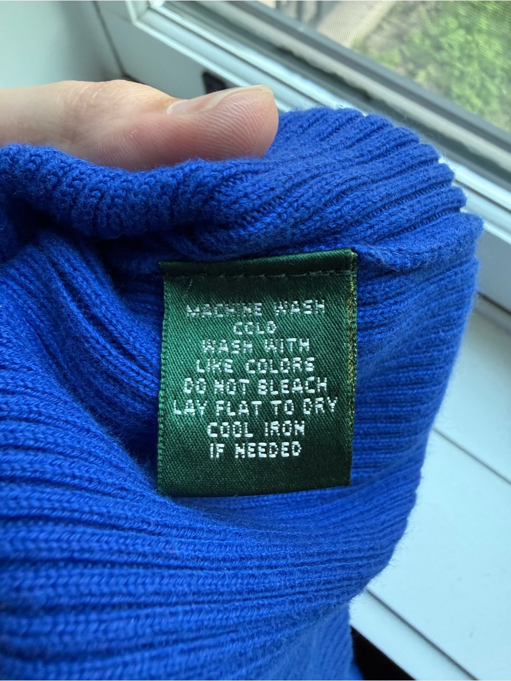 Lauren Ralph Lauren Royal Blue Ribbed Turtleneck Sweater Women’s Size 2X Preppy - Picture 5 of 5